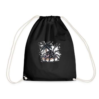 Tarantula Island Palm Tree - Drawstring Bag - black - Front
