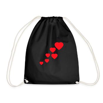 cœurs - Sac de sport léger - noir - Devant