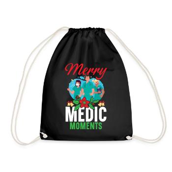Merry Medic Moments Krankenschwester Weihnachten - Turnbeutel - Schwarz - Vorne