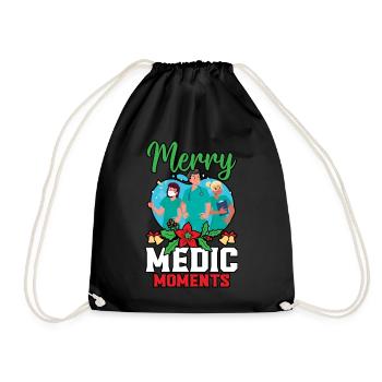 Merry Medic Moments Krankenschwester Weihnachten - Turnbeutel - Schwarz - Vorne