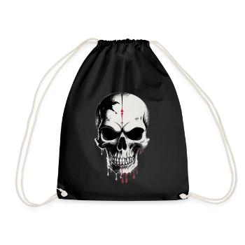 Skull - Drawstring Bag - black - Front