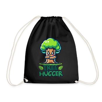 Tree Hugger - Drawstring Bag - black - Front