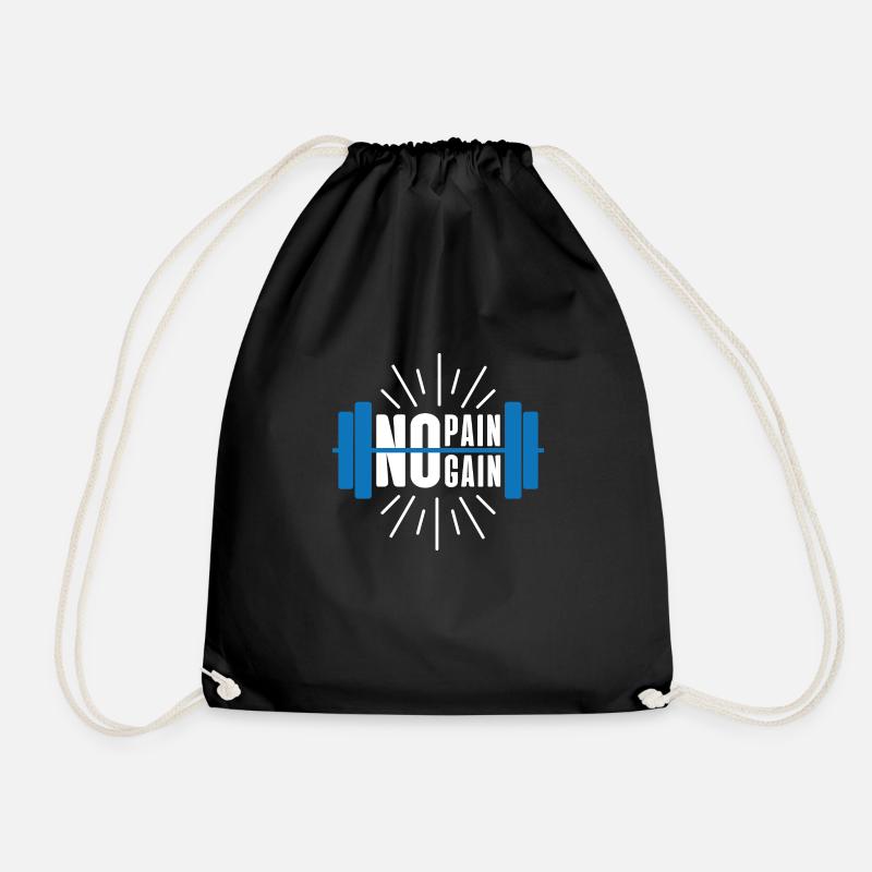NO PAIN NO GAIN - Drawstring Bag - black