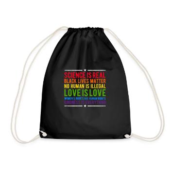 Science Is Real LGBT Rainbow Black Lives Matter - Drawstring Bag - black - Front