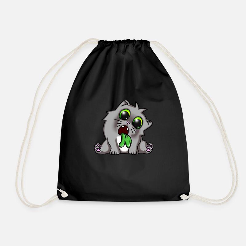 kotzende Mieze katze - Turnbeutel - Schwarz
