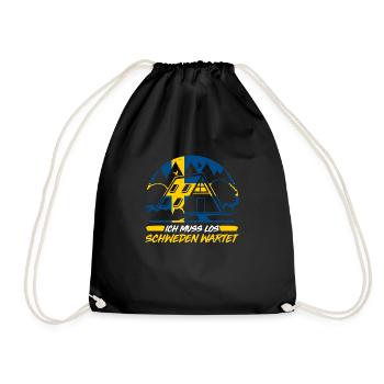 Ich Muss Los Schweden Wartet Geschenk - Turnbeutel - Schwarz - Vorne