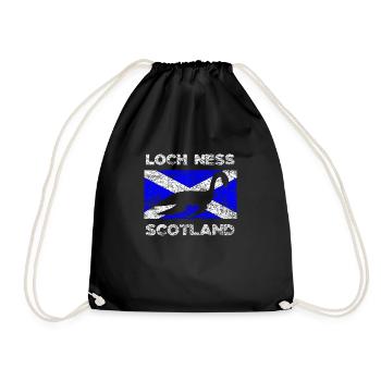 Distressed Scottish Nessie Saltire Flagge - Turnbeutel - Schwarz - Vorne