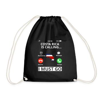 Costa Rica Flag Used Look Flag Vintage Home - Drawstring Bag - black - Front