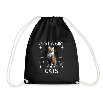 Chat Juste une fille qui aime les chats - Sac de sport léger - noir - Devant