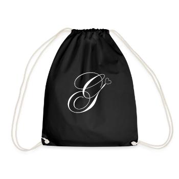 Lettre g calligraphie cœur - Sac de sport léger - noir - Devant
