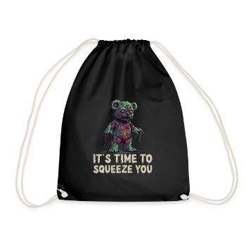 Zombie Teddy Halloween Horror Monster Blood - Drawstring Bag - black - Front