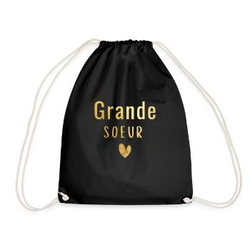 Grande sœur -annonce grossesse - Sac de sport léger - noir - Devant
