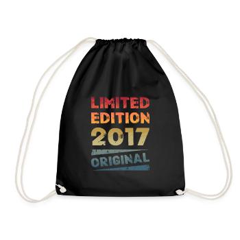 Limited Edition Geburtstag Party Jahrgang 2017 - Turnbeutel - Schwarz - Vorne