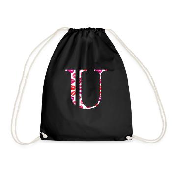 Lettre u bisous - Sac de sport léger - noir - Devant