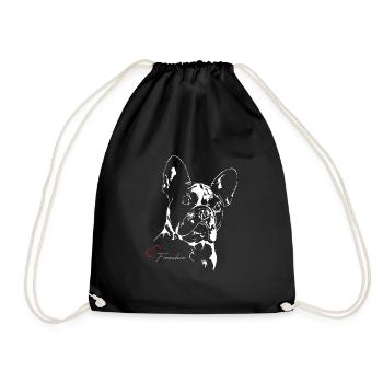 coeur FRENCHIE PORTRAIT - Sac de sport léger - noir - Devant