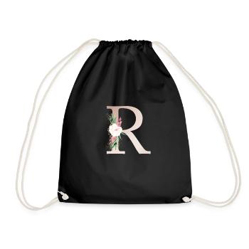 Monogramme personnalisable R Floral - Sac de sport léger - noir - Devant