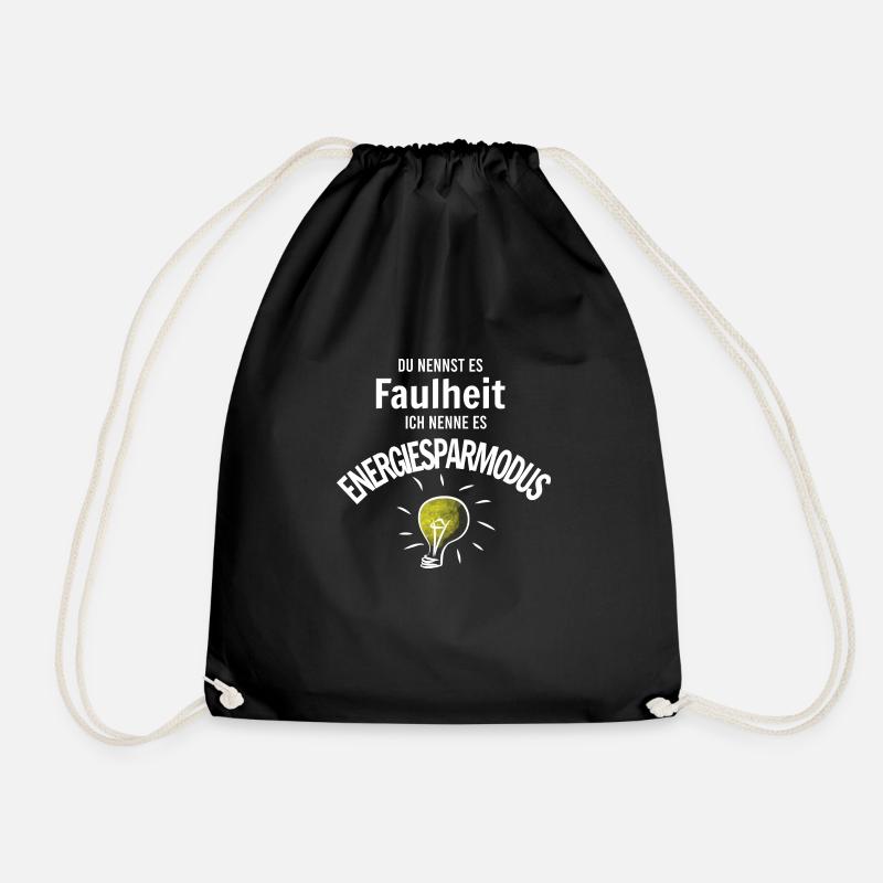 Faulheit oder Energiesparmodus - Turnbeutel - Schwarz