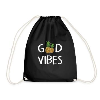 Good Vibes - Drawstring Bag - black - Front