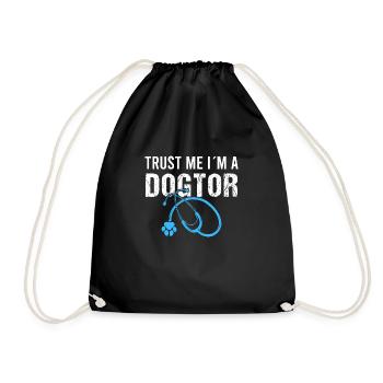 Dogtor Arzt Vintage Veterinary Haustier Sprüche - Turnbeutel - Schwarz - Vorne