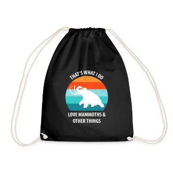 Lustiges Mammut Steinzeit Eiszeit Design Urzeit - Turnbeutel - Schwarz - Vorne