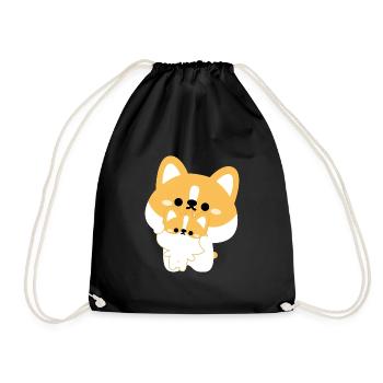 Corgi Couple - Sac de sport léger - noir - Devant