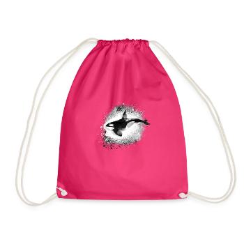 Wal,killerwal,schwarz,meer, malerei,orcas, fisch - Turnbeutel - Fuchsia - Vorne