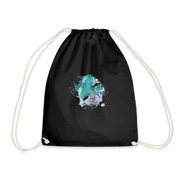 tigre, chat sauvage, bleu, peinture, graffiti, bleu - Sac de sport léger - noir - Devant
