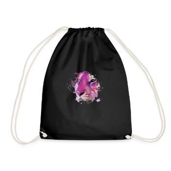 tigre, chat sauvage, bleu, peinture, graffiti, rose - Sac de sport léger - noir - Devant