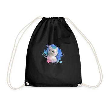 kätzchen,katze,katzenbaby,graffiti,malerei,pink - Turnbeutel - Schwarz - Vorne