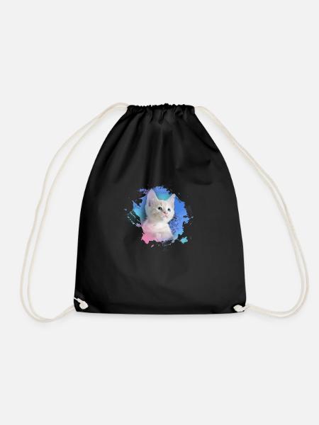 kätzchen,katze,katzenbaby,graffiti,malerei,pink - Turnbeutel - Schwarz