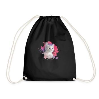 kätzchen,katze,katzenbaby,graffiti,malerei,pink - Turnbeutel - Schwarz - Vorne