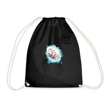 lion, tête de lion, graffiti, vert, lion blanc, graffiti - Sac de sport léger - noir - Devant