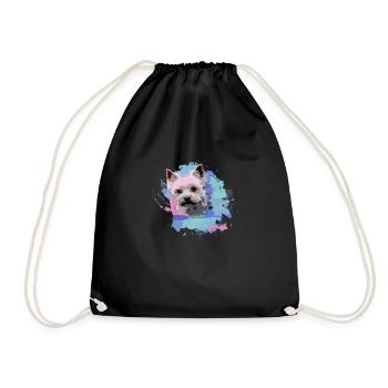 yorkshire terrier, hund, graffiti,terrier, bunt - Turnbeutel - Schwarz - Vorne