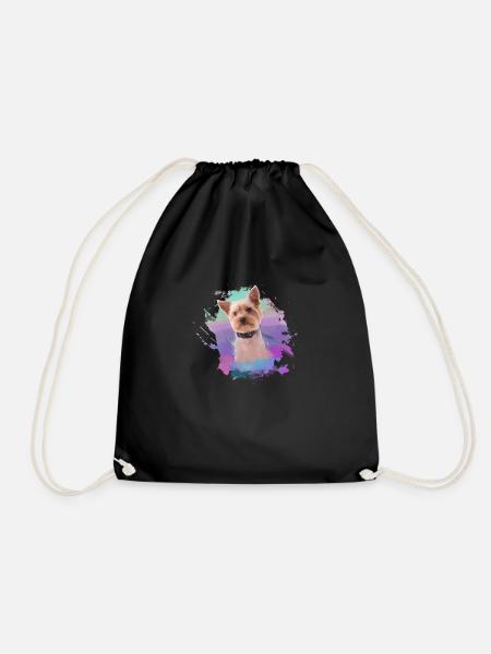 yorkshire terrier, hund, graffiti,terrier, bunt - Turnbeutel - Schwarz
