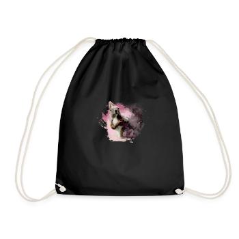 Squirrels, colorful, painting, graffiti, squirrels, - Drawstring Bag - black - Front