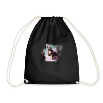 Squirrels, colorful, painting, graffiti, squirrels, - Drawstring Bag - black - Front