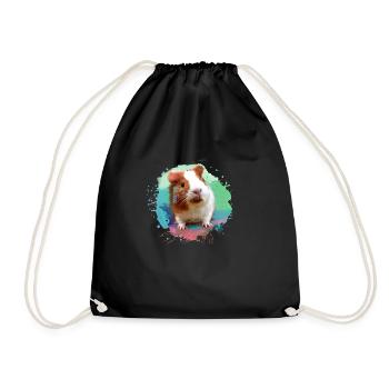 cochon d’Inde, graffiti, peinture, aquarelle, coloré, - Sac de sport léger - noir - Devant