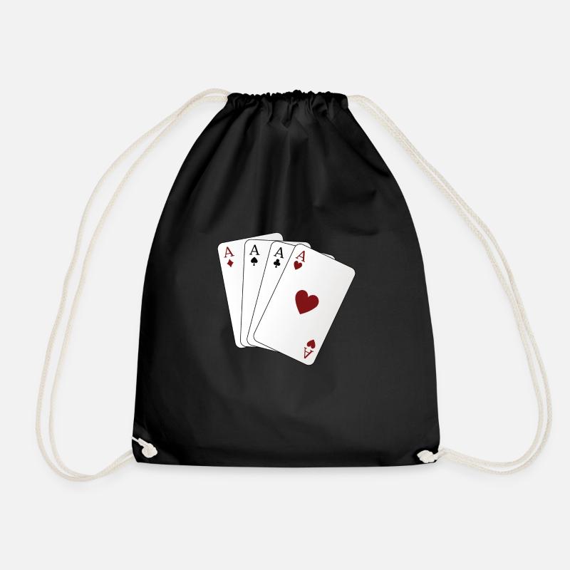 Spielkarten Ass - Turnbeutel - Schwarz