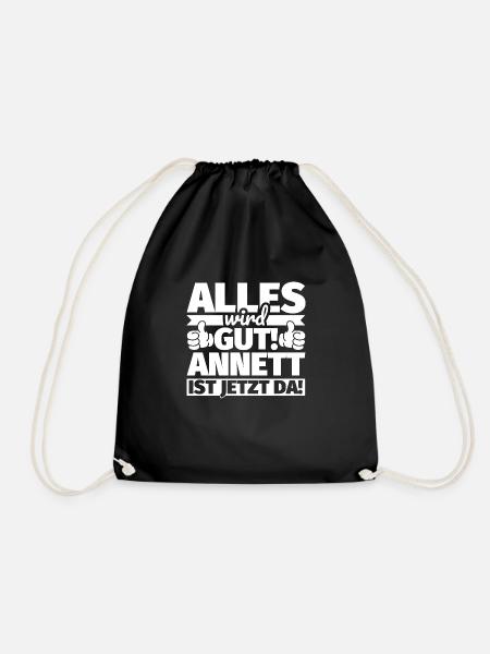 Annett Vorname Geschenk lustiger Spruch - Turnbeutel - Schwarz