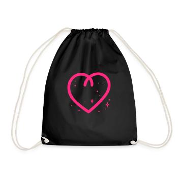 Coeur scintillant - Sac de sport léger - noir - Devant