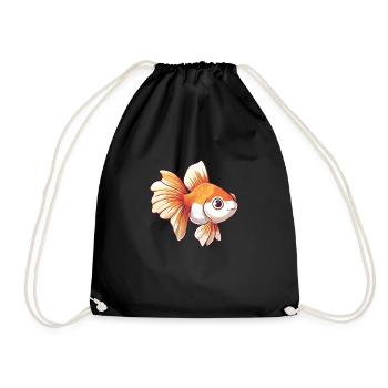 Schleierschwanz Goldfisch Geschenk tolles - Turnbeutel - Schwarz - Vorne