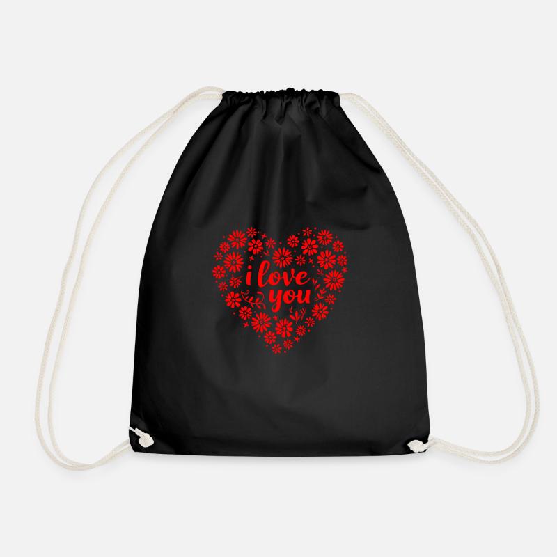 I Love You - Drawstring Bag - black