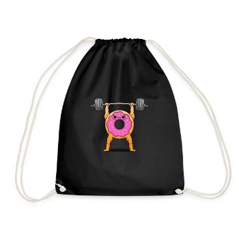 Weightlifting donut - Drawstring Bag - black - Front