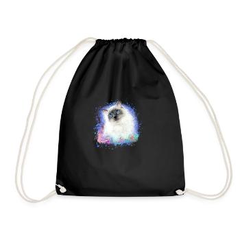 chat, chat siamois, ragdoll, peinture, graffiti - Sac de sport léger - noir - Devant