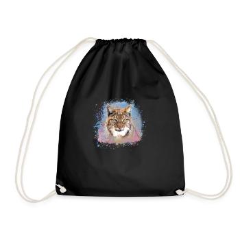 chat sauvage,lynx,rose,graffiti,peinture,chat - Sac de sport léger - noir - Devant