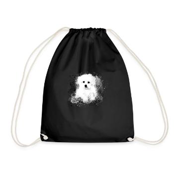 Maltais, chien, blanc, peinture, graffitis, noir - Sac de sport léger - noir - Devant