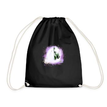 pony, blue, shettland,horse,pony,white pony - Drawstring Bag - black - Front