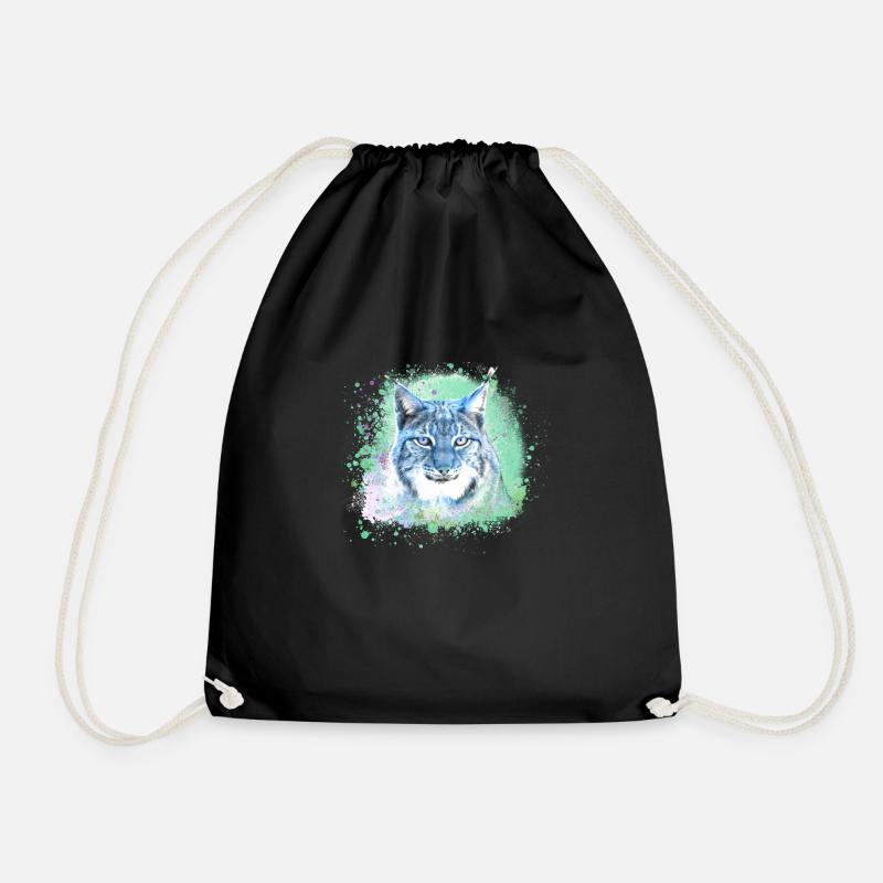 wildkatze,luchs,blau,graffiti,malerei,katze - Turnbeutel - Schwarz