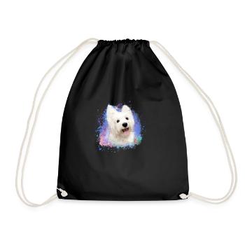 West Highland White Terrier,terrier,dog,graffiti - Drawstring Bag - black - Front
