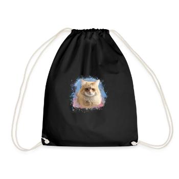 Chat sibérien, graffiti, peinture, chat - Sac de sport léger - noir - Devant